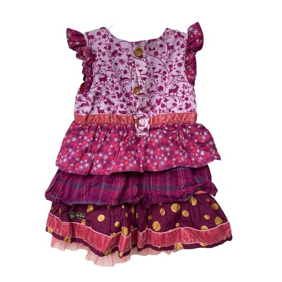 Matilda Jane Dress 12-18 Months Purple Pink Gold Sleeveless Ruffles Baby Girl - Picture 4 of 5